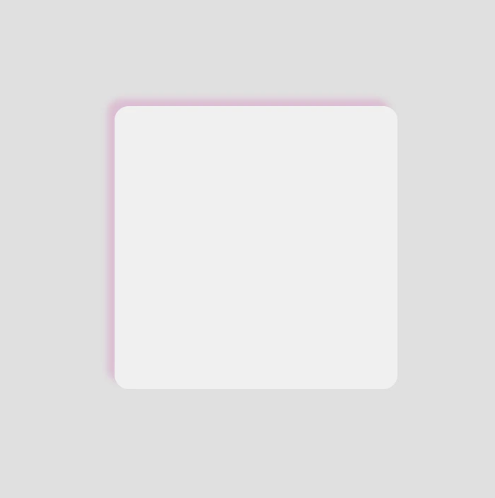 A gray box with a pink shadow at the top left sides