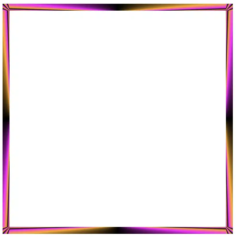 Border effect with black, orange and magenta made combining the conic-gradient technique and the border-image-slice: 60 CSS property