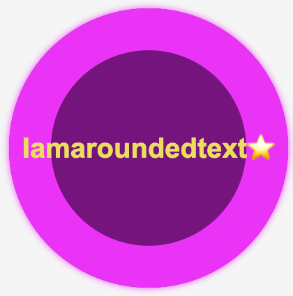An image showing a purple ciclic shape with a big (60 pixels) magenta inset shadow and a text.