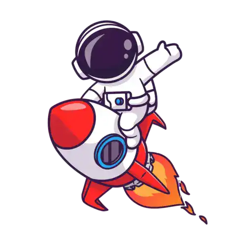 Astronaut riding space rocket