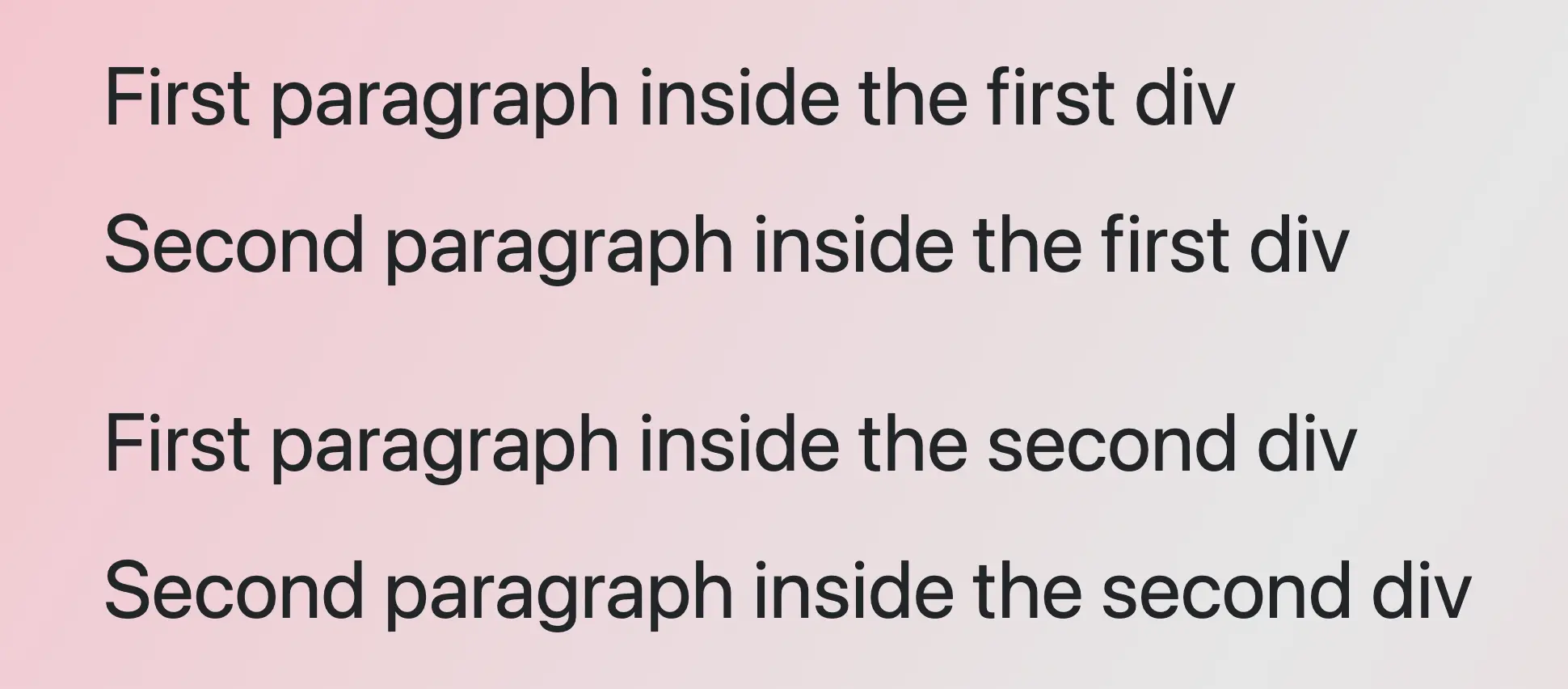 Four paragraphs all colored black