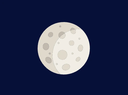 This image displays a yellow moon with the CSS grayscale filter set to 80%, partially desaturating the colors into grayish shades while retaining 20% of the original hue.