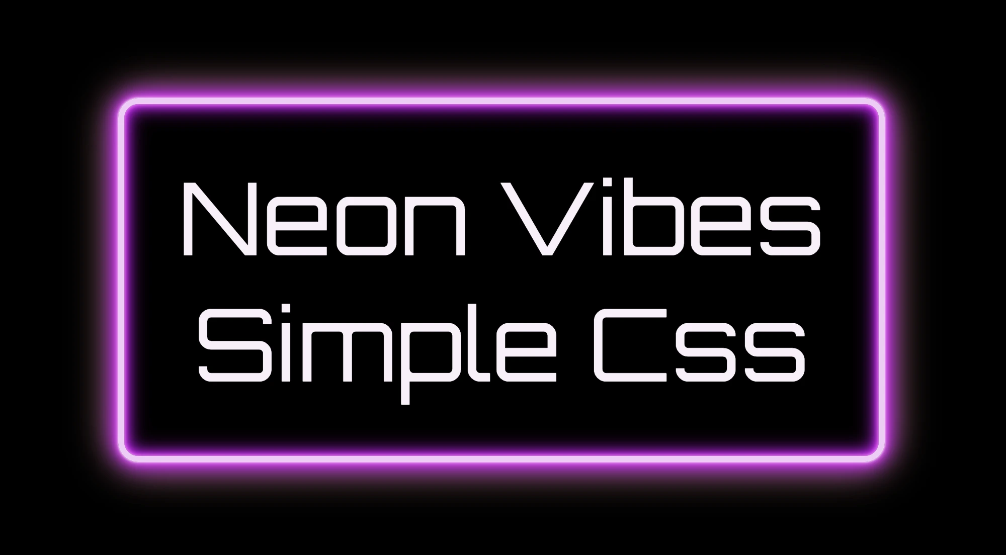 Styling the neon frame with pink, magenta, purple and yellow-gold hues setting the box shadow CSS property.