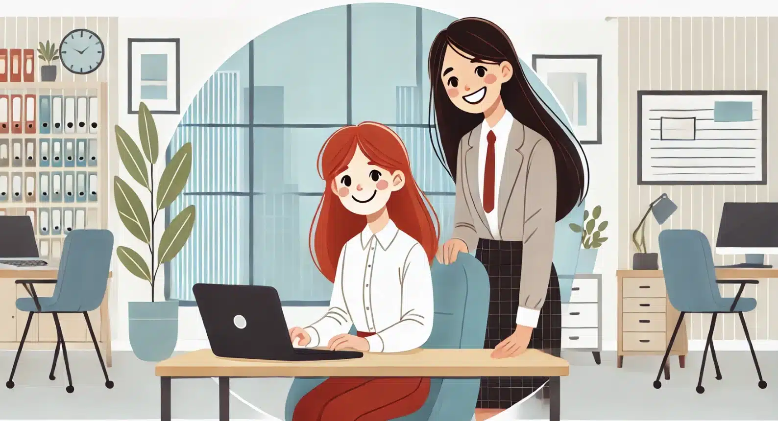 Two happy coworkers