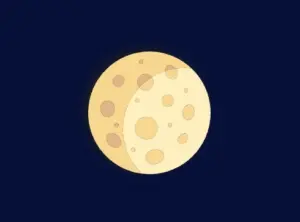 This image displays a yellow moon against a dark background.