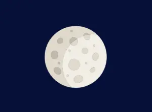 This image displays a yellow moon with the CSS grayscale filter set to 80%, partially desaturating the colors into grayish shades while retaining 20% of the original hue.