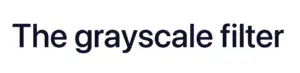 This image displays blue text with the CSS grayscale filter set to 90%, turning it into grayish shades while retaining 10% of the original blue color.