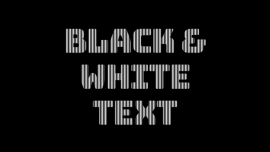 Black & white striped text over black background. Image made by the author.