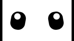 Pair of black cartoonish eyes