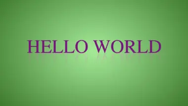 Purple text with reflection over green background. Image made by the author.