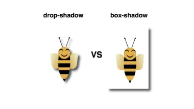 Two bees, one with box-shadow and the other with drop-shadow. Image made by the author.