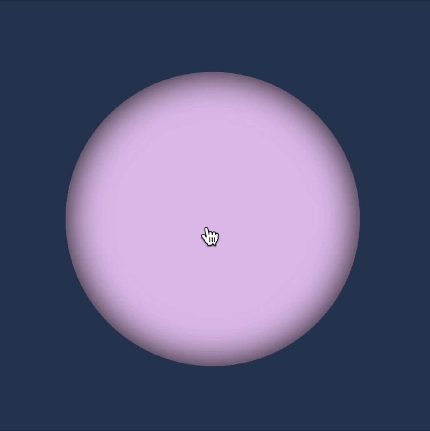 This image shows a levander cyclic shape with a pointer (hand) cursor on top.