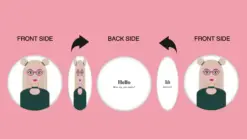 Some snapshots of a card flipping along Y-axis. Image made by the author.