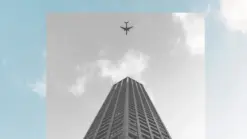 A colorful image with a smaller grayscale version overlaid on top.