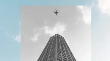A colorful image with a smaller grayscale version overlaid on top.