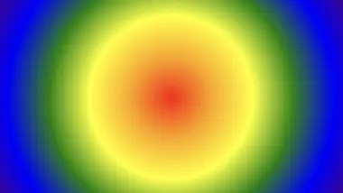 The default radial gradient technique with red, yellow, green, blue and purple. Image made by the author.