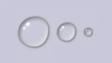 Three identical waterdrops in different sizes. Image made by the author.