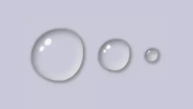 Three identical waterdrops in different sizes. Image made by the author.