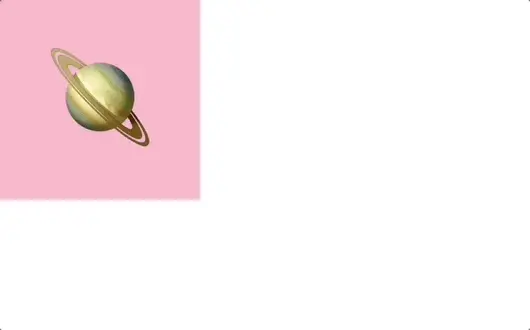CSS keyframes: This image shows a pink square with a perfectrly centered emoticon (Ringed planet) inside it, that rotating to axis-X from top left and turning to a purple circle, then moving only to left by rotating at axis-Y and turning to a black circle and then again rotating to axis-X going back to top left and turning to a pink square using the CSS @keyframes property. We create this animation setting the CSS animation-name, CSS animation-duration and CSS animation-iteration-count properties.