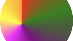 Colorful conic-gradient technique where the center is at 30% across and 55% down. Image made by the author.