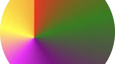 Colorful conic-gradient technique where the center is at 30% across and 55% down. Image made by the author.