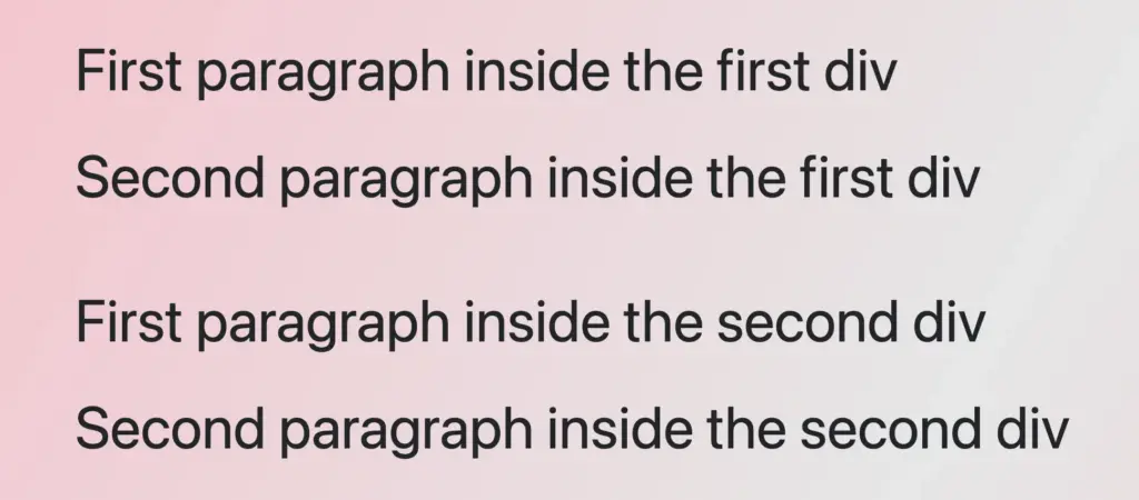 Four paragraphs all colored black