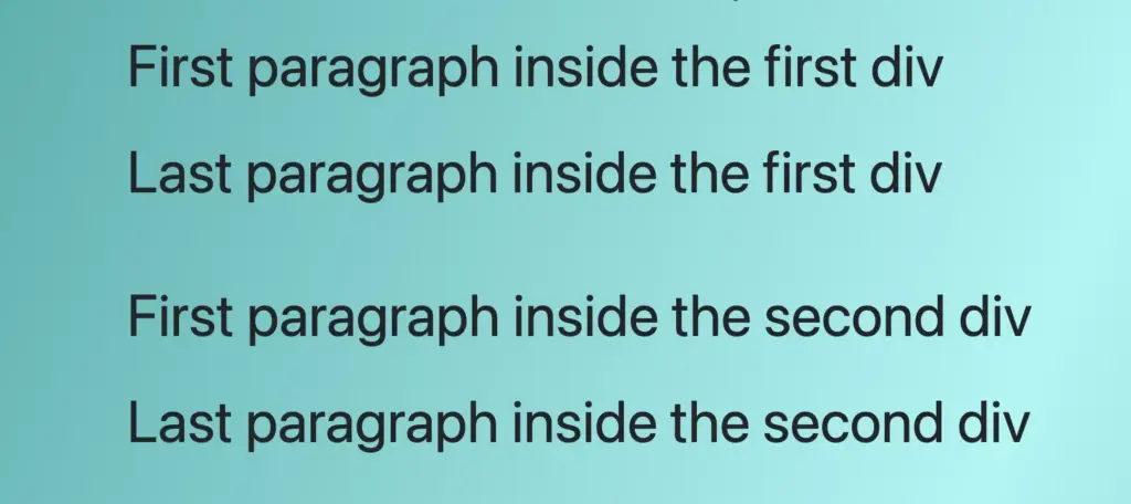 Four paragraphs all colored black