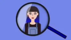 A mirror with an avatar and a shine effect on top of it.