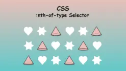 Image showing different shapes. They all have the same color apart from cones that have different based on the CSS nth-of-type selector.