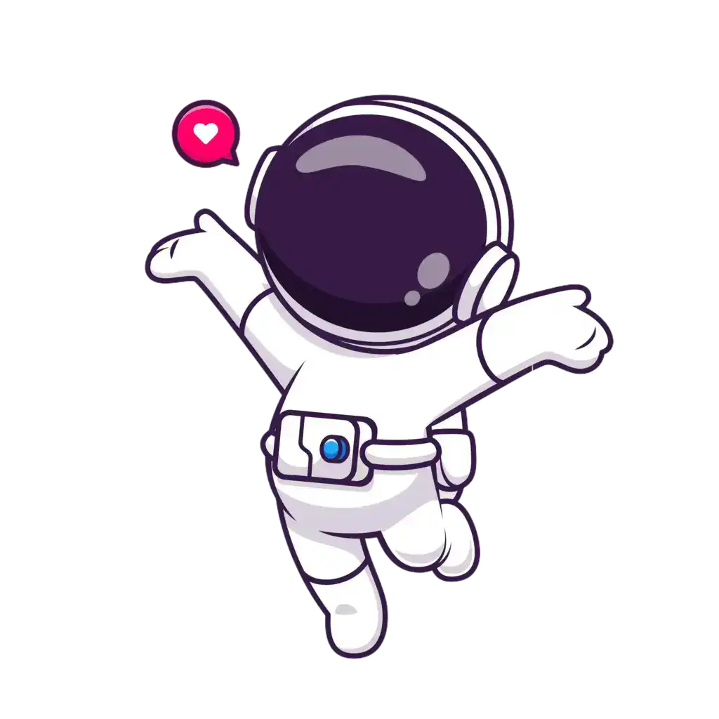 Cute happy astronaut.