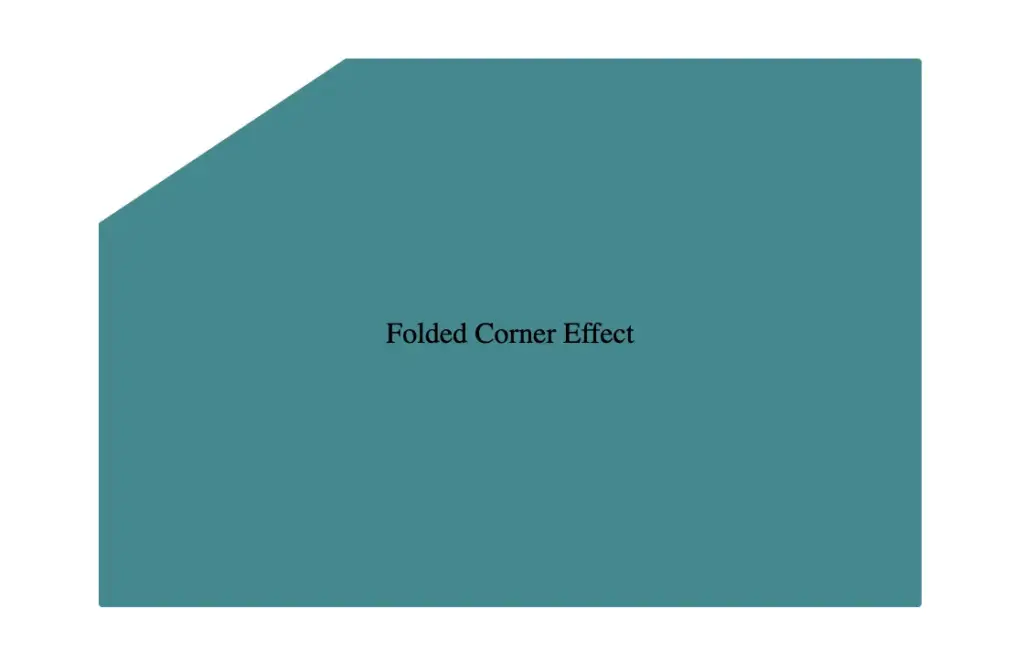 Progress so far: paper with cut corner created using HTML and CSS folded corner effect