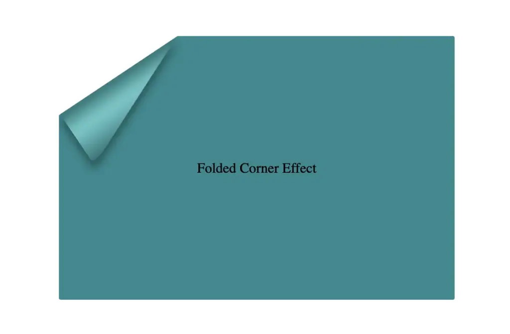 Finalize the folded corner effect
