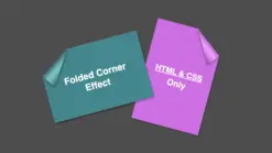 Two papers with folded corner effect