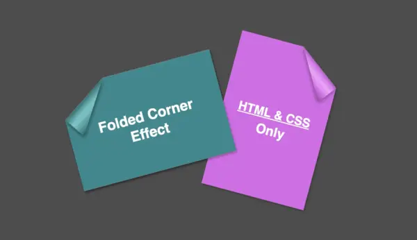 Two papers with folded corner effect