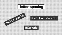 Repeating the phrase "Hello World" with different letter spacing
