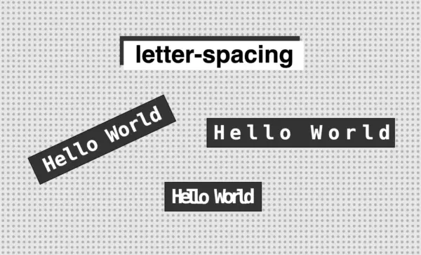 Repeating the phrase "Hello World" with different letter spacing