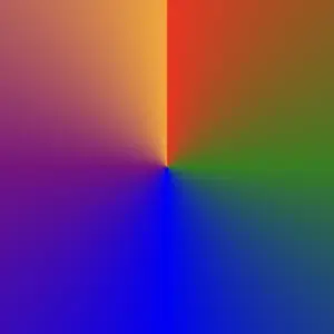 conic-5-final CSS conic-gradient with five colors—red, green, blue, purple, and orange—blending smoothly in a circular pattern.