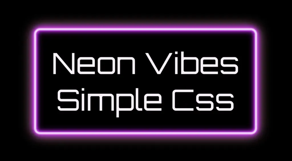 Styling the neon frame with pink, magenta, purple and yellow-gold hues setting the box shadow CSS property.