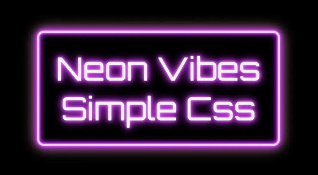 Styling the neon text with pink, magenta and purple hues setting the text shadow CSS property.