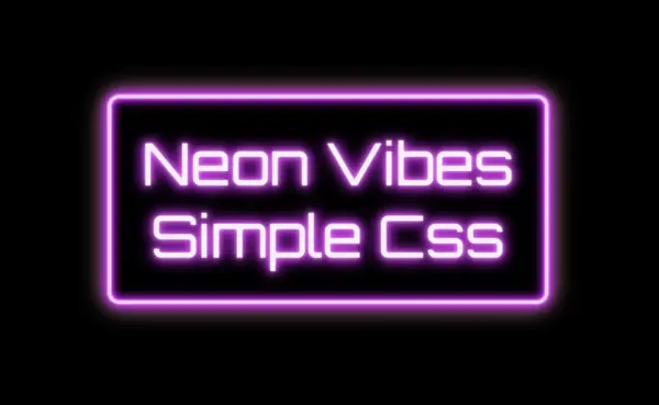 Styling the neon text with pink, magenta and purple hues setting the text shadow CSS property.