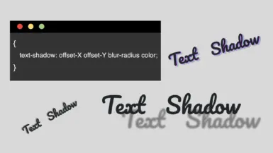 Code snippet with text-shadow code and some text shadow effects around
