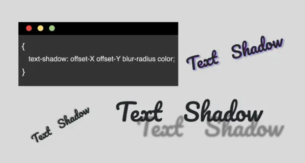 Code snippet with text-shadow code and some text shadow effects around