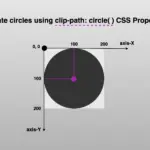 A circle placed on axes X and Y, using clip-path
