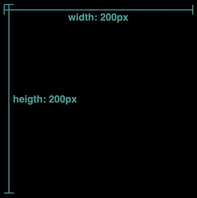 A black square with 200px width and height
