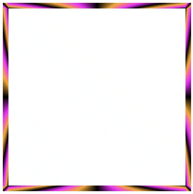 Border effect with black, orange and magenta made combining the conic-gradient technique and the border-image-slice: 30 CSS property