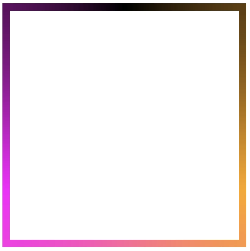 Border effect with black, orange and magenta made combining the conic-gradient technique and the border-image-slice: 1 CSS property