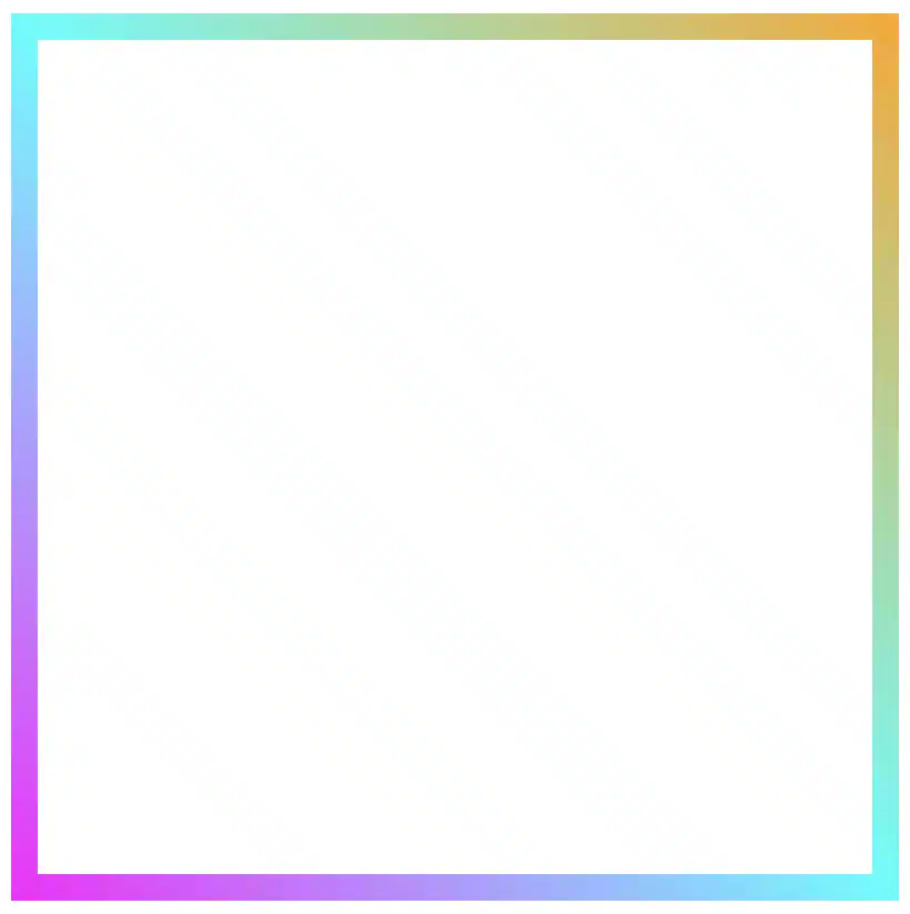 Diagonal border effect with magenta, cyan and orange made combining the linear-gradient technique and the border-image-slice: 1 CSS property