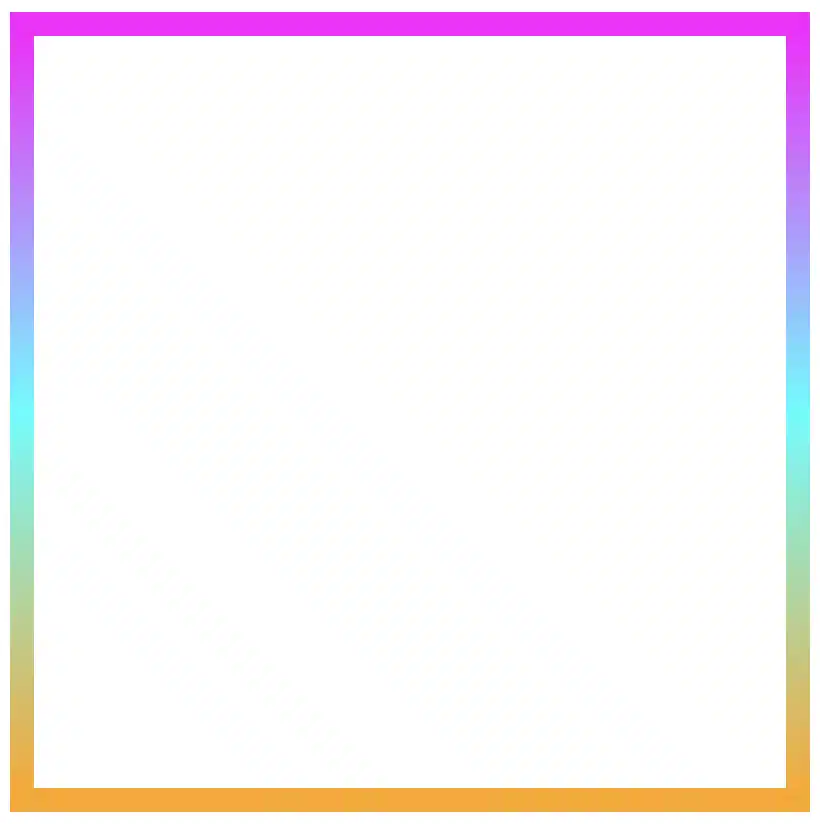 Border effect with magenta, cyan and orange made combining the linear-gradient technique and the border-image-slice: 1 CSS property