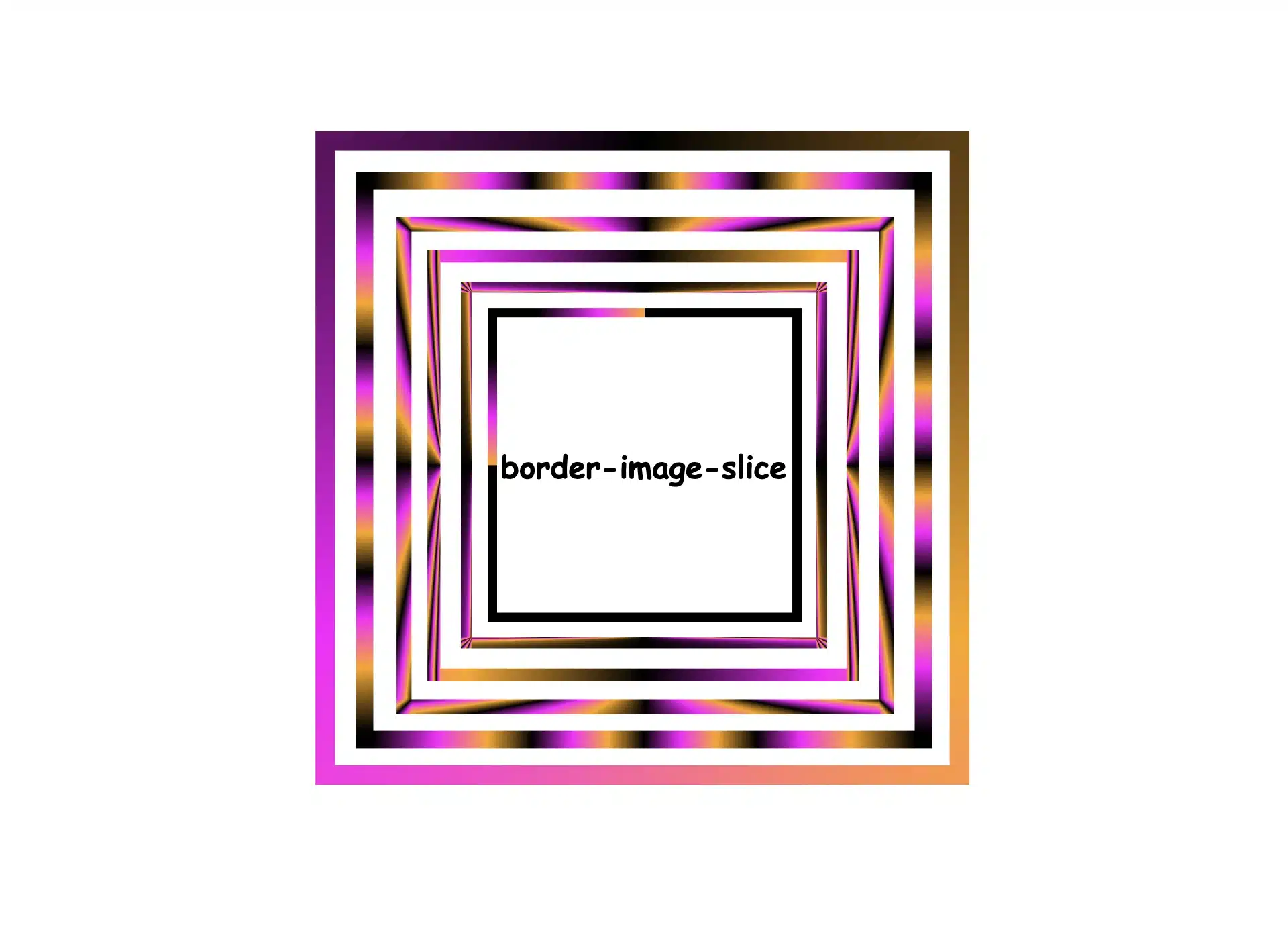 Borders effects made with CSS gradients and the border-image-slice CSS property