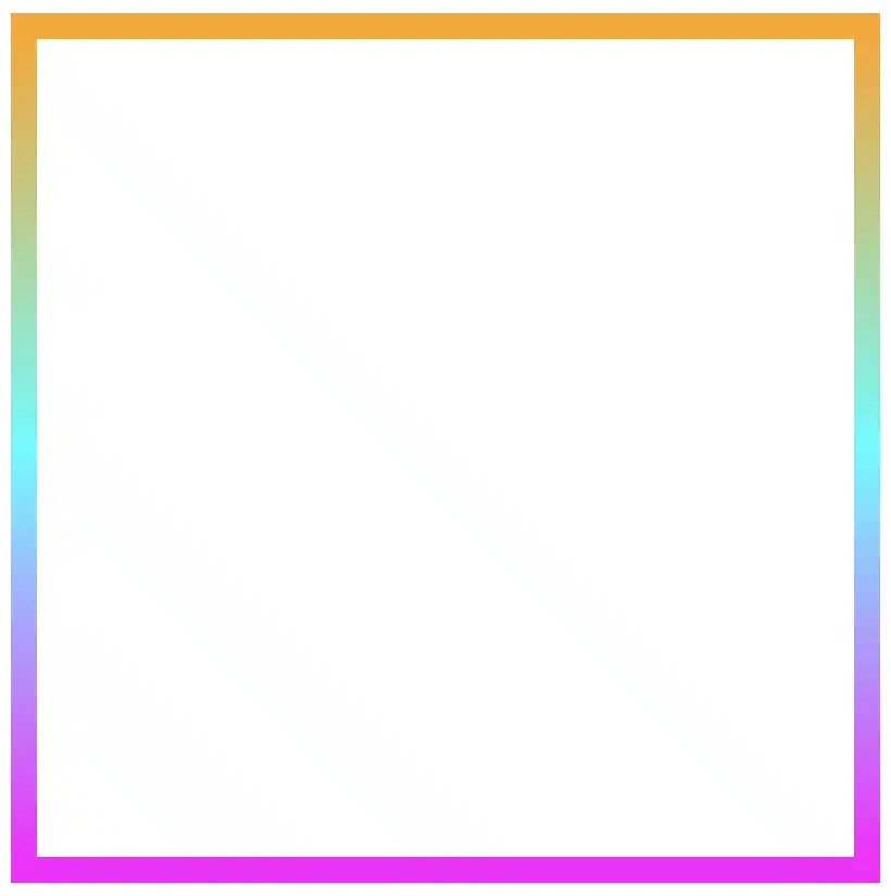 Border effect with magenta, cyan and orange made combining the linear-gradient technique and the border-image-slice: 1 CSS property